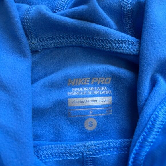 Nike Pro Hyperwarm Hoodie Sz Small Blue Hybrid Training Pullover Cold Weather - Picture 2 of 8
